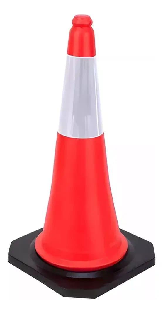 Cono Naranja Base Goma C/Reflectivo 50 Cm -(75cm _$17550)-(100cm _$29255) (imagen 2 de 3)