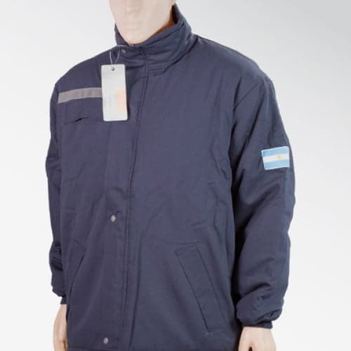 Campera Trucker Azul / Negro Con Reflectivos