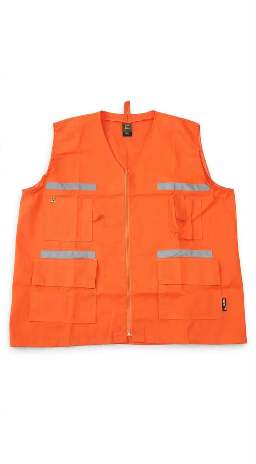 Chaleco Minero Reflectivo Naranja Con 5 Bolsillos Gabardina (imagen 1 de 2)