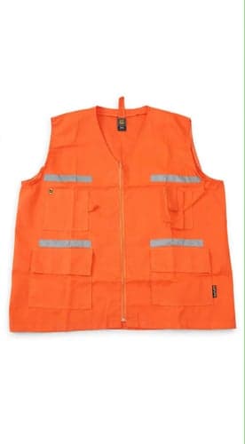 Chaleco Minero Reflectivo Naranja Con 5 Bolsillos Gabardina
