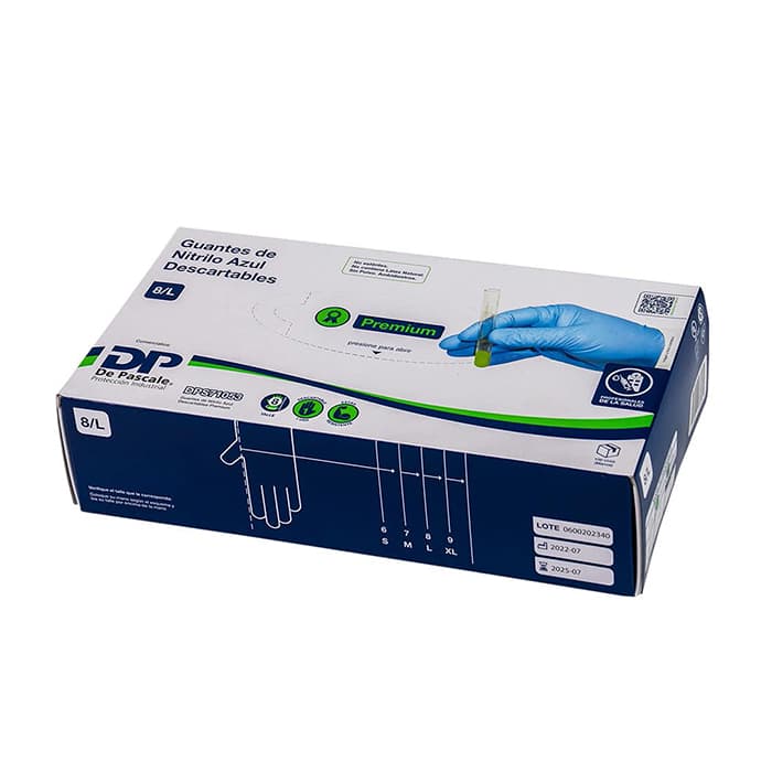 Guantes Nitrilo Premiun Azul Descartables Ultra Resistentes caja x 100 unidades (imagen 3 de 3)
