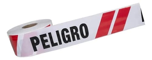 Cinta Peligro Seguridad y Calidad 40 mcr Rollo de 10cm x 100Mts