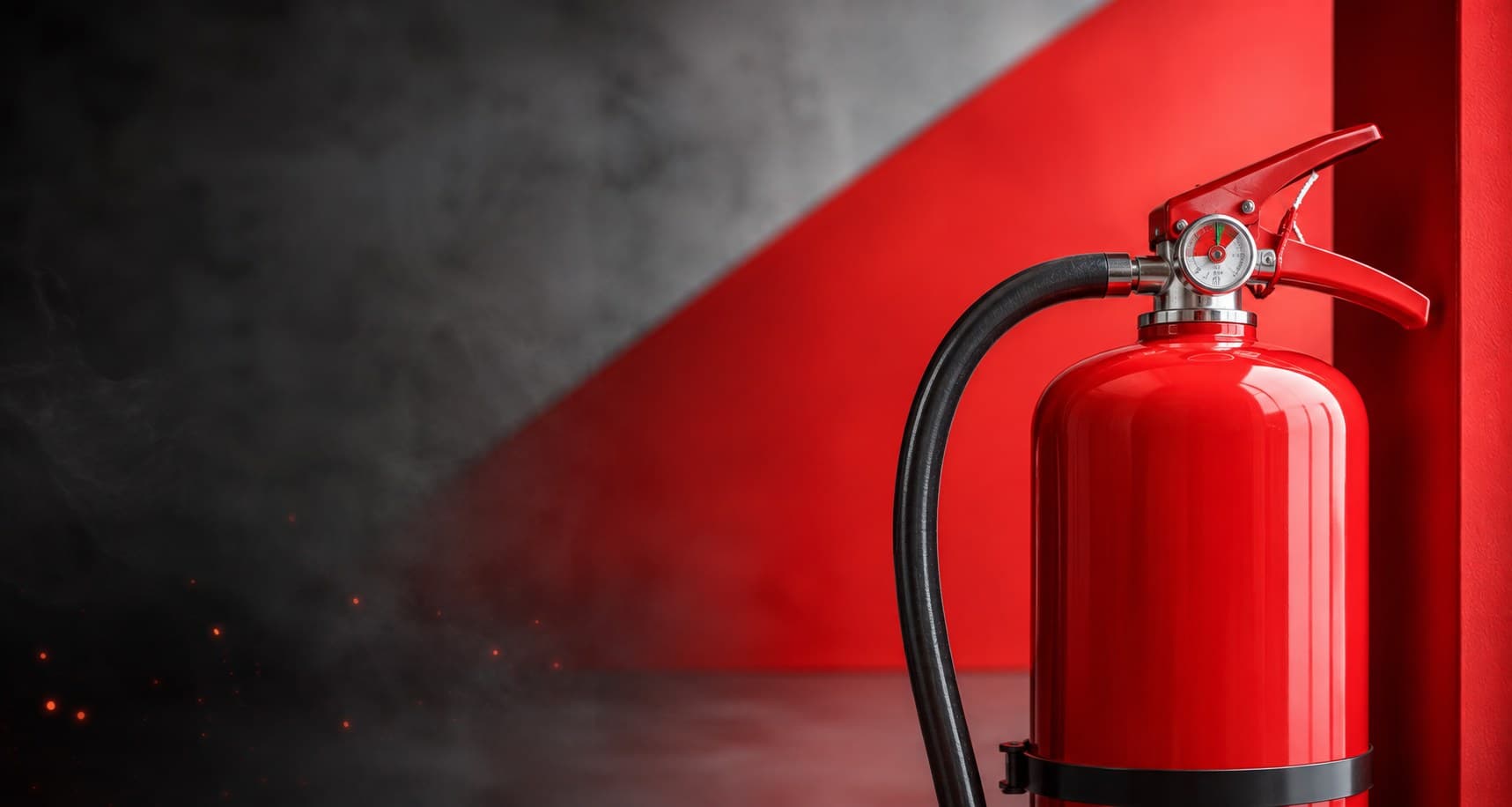 Matafuego rojo listo para uso